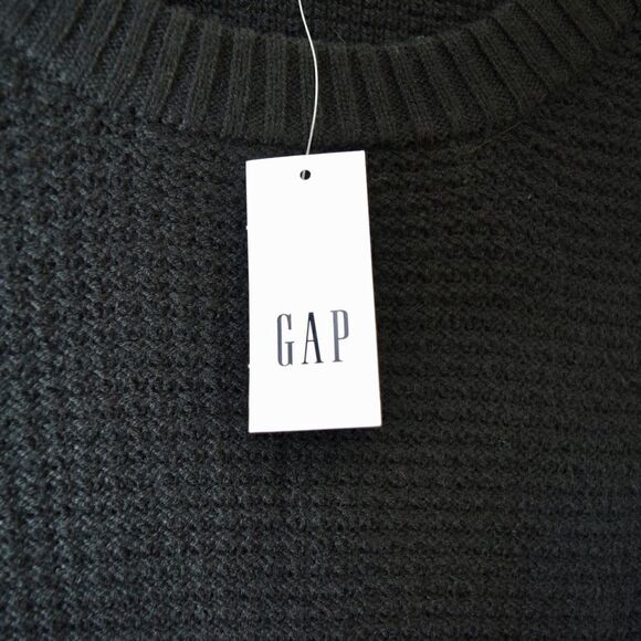 GAP True Soft Textured Crewneck Sweater, Black, Size Large - Picture 6 of 11
